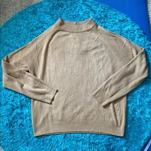 Carolyn Taylor Tan Long-Sleeve crew neck Sweater